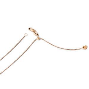 0.8mm 14k Rose Gold Adjustable Box Chain Necklace, 30 Inch